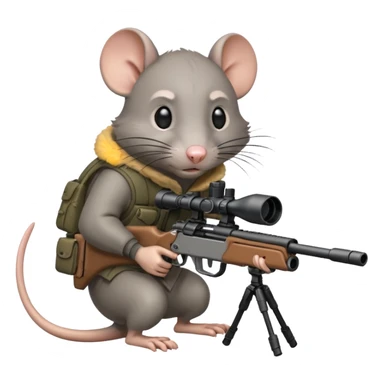a rat aiming down a sniper rifle sticker