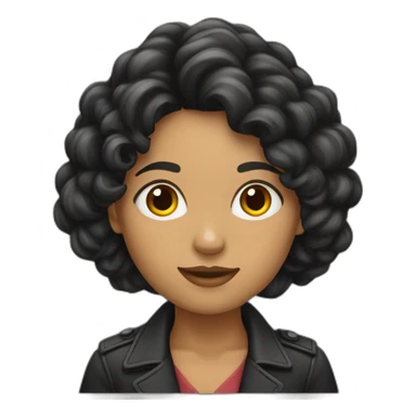 Mujer pelo negro largo y flequillo sticker