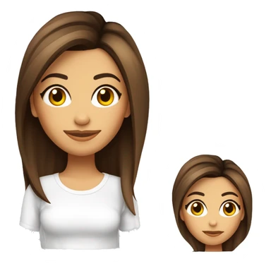 visage 3/4, contrasté, ombre, lumière, expression eva longoria, debout de loin, nez fin, femme brune, yeux noisette, longs cils, cheveux foncés dégradés épaule, t-shirt blanc, jean, baskets blanches sticker