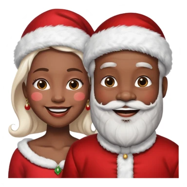 Black Santa with White Mrs. Santa sticker