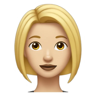 Blond lady with shoulder length bob haircut and a black and white Pitbull sticker