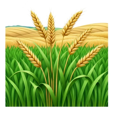 Plot of land with grass, three, wheat field sticker