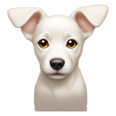 White puppy with beige ears sticker
