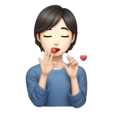 Korean idol sending kiss sticker