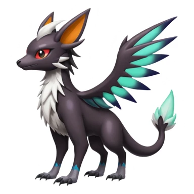 Shiny Cute Noivern-Mightyena-Silvally-Fakémon-hybrid-creature (full body)  sticker