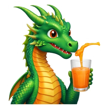 Dragon sipping a juice drink sticker