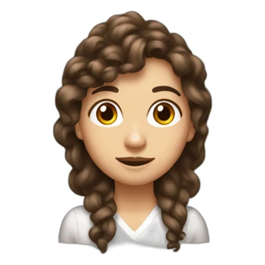 une meuf brune avec les cheveux bouclé et long sticker