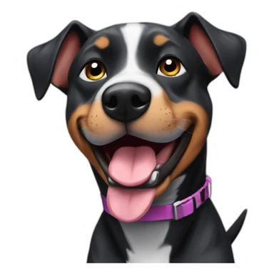 Black pitbull Australian cattle dog who is really excited you came home sticker