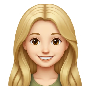 smiling girl portrait with long hair sticker