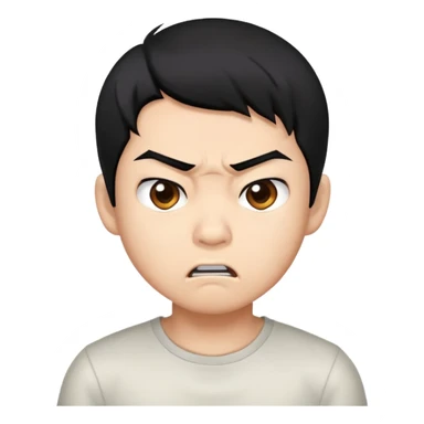 Engry blackhair asian boy sticker