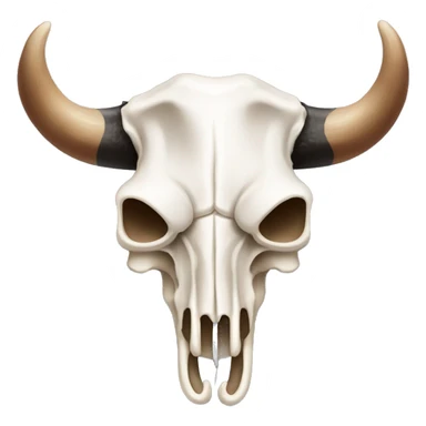 Longhorn cow skull black cowboy hat with long straight horns  sticker
