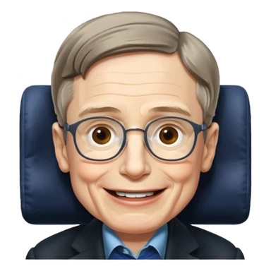 Stephen Hawking character front view sticker