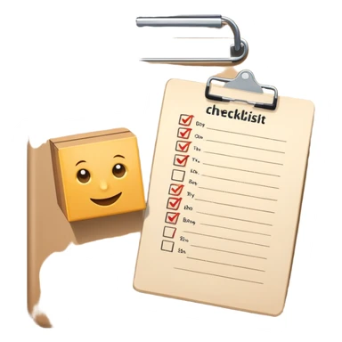 clipboard with a checklist and a delivery box symbolizing logistics management sticker