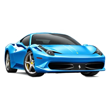 Blue Ferrari 458 with front mounted machine guns sticker