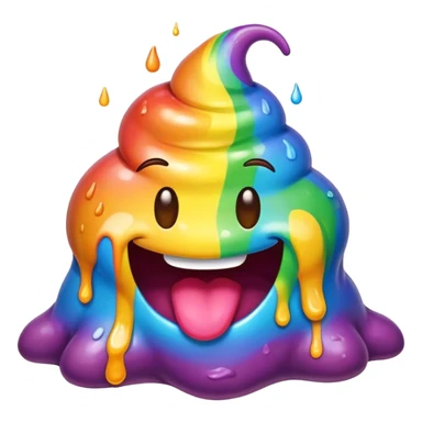 melted rainbow poop emoji monster sticker