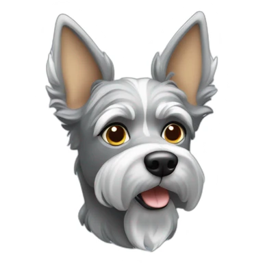 Yorkshire silver dog with pointed ears sticker