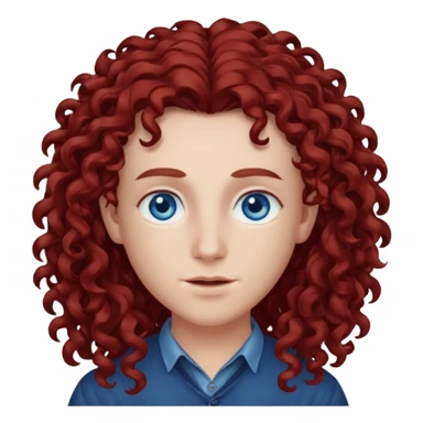 Chappell Roan with blue eyes and long dark red curly hair sticker