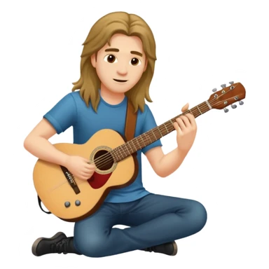 Guy with long hair guitarist sticker