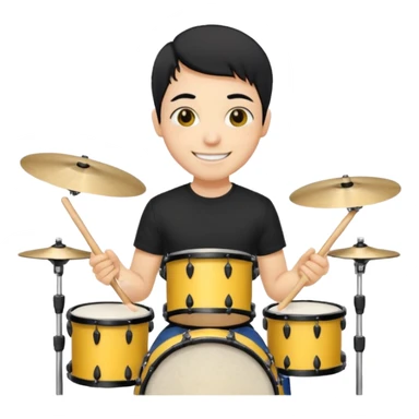 yellow drummer at drum kit sticker