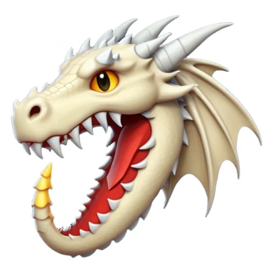 iOS style emoji, minimal dragon fang, dark fantasy object sticker