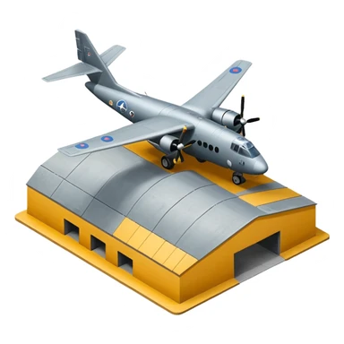 NATO military airplane  hangar isometry view sticker
