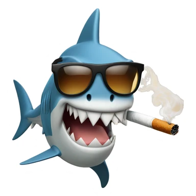 Shark wearing sunglasses while smoking a cigarette  sticker