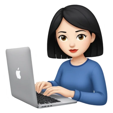 macbook black hair beauty  sticker