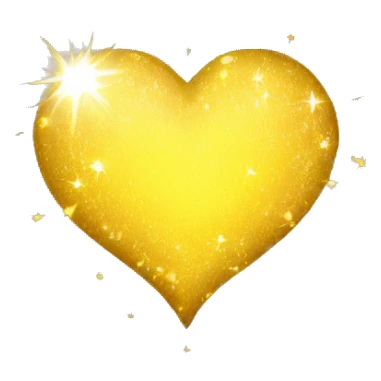 Yellow heart with sparkles sticker