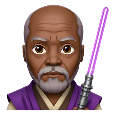 star wars master windu with purple lightsaber sticker