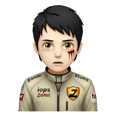 zombie formula racer black hair sticker