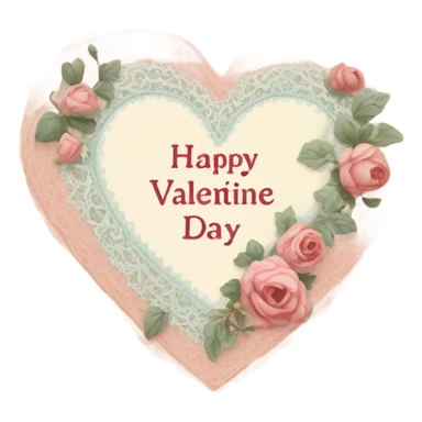 vintage valentine’s day card sticker