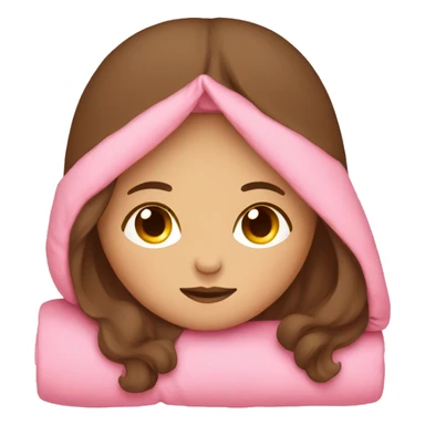 girl with brown hair sleeping with pink blanket sticker