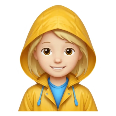 kid with raincoat sticker