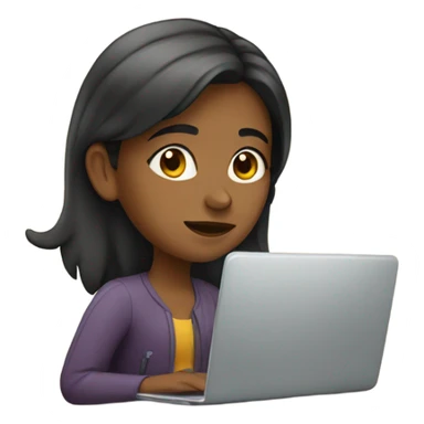 Spanish girl using laptop sticker