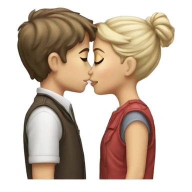 White Boy and girl kissing sticker