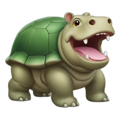 Hippopotame sur tortue sticker