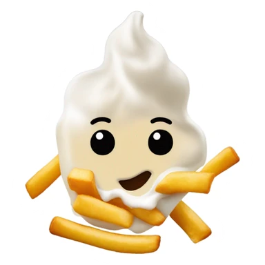 On fire french fry dipped in ranch dressing￼ sticker