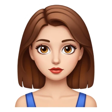 realistic portrait of brown-haired girl with makeup  sticker