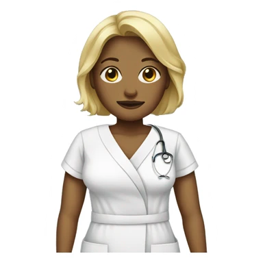 Woman in hospital gown with blonde hair sticker