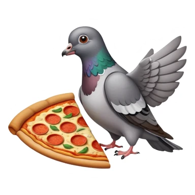 pigeon eating a pizza  sticker