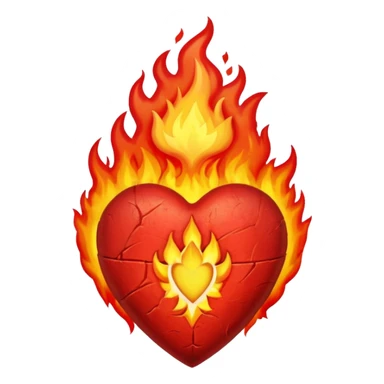 Sacred heart on fire sticker