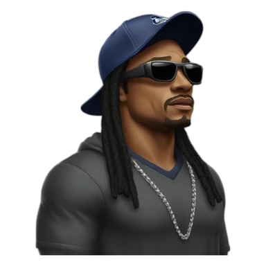 marshawn lynch wearing sunglasses and a hat saying I'm just here so I dont get fined sticker
