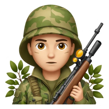 sniper in a bush sticker