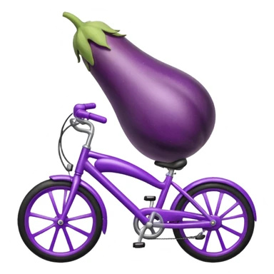 An eggplant riding a bike  sticker