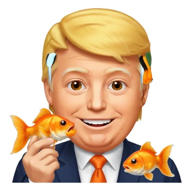 trump eating goldfish sticker