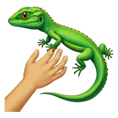 Hand grabbing a lizard sticker