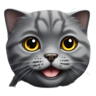 Happy  dark gray scottish fold cat sticker