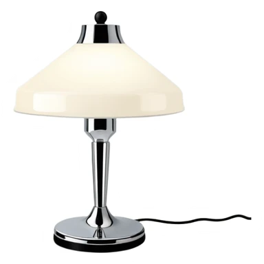 Lamp Poul Henningsen for Louis Poulsen PH 2/1 table lamp in white and chrome sticker