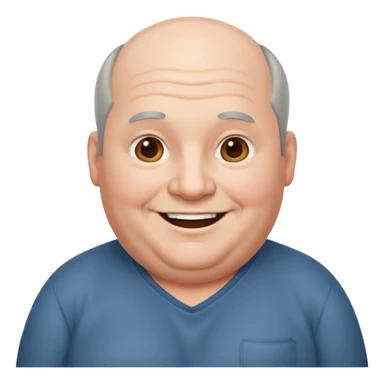 obése avec des cheveux gris calvitie sticker