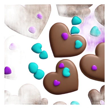 Purple teal chocolate chip heart cookie sticker